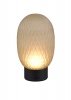 Lampa stołowa nocna LED designerska nowoczesna dekoracyjna na komodę szklany klosz ściemnialna owalna FACETTE 564210115 Trio